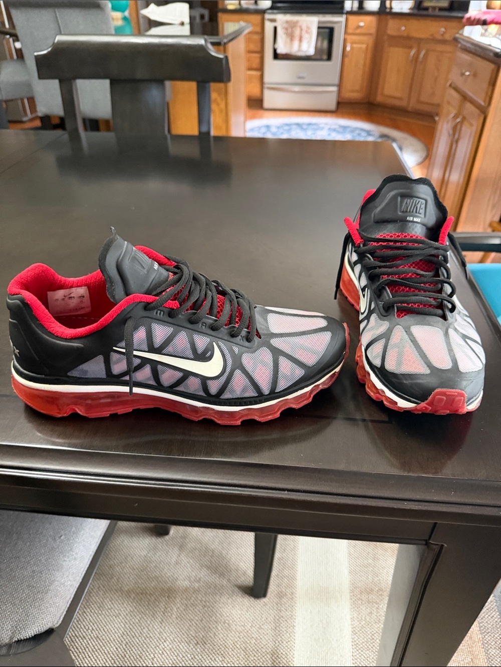 Nike Men’s air max Black and Red Mesh Running Shoes